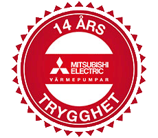 Mitsubishi Electric har trygghetsförsäkring i 14 år.